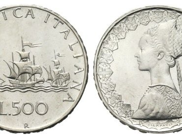 500 lire Caravelle in argento, una moneta che vale fino a 12mila euro